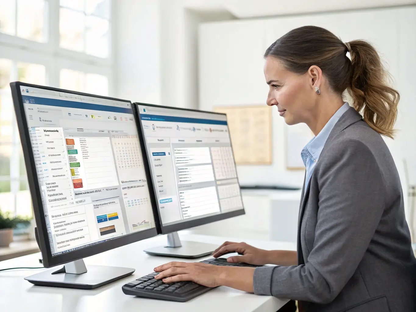 An image of a professional virtual assistant working on a laptop with digital tools, symbolizing efficiency and support, representing SMART DIGITAL TECH ACCESS's Virtual Assistant Services.