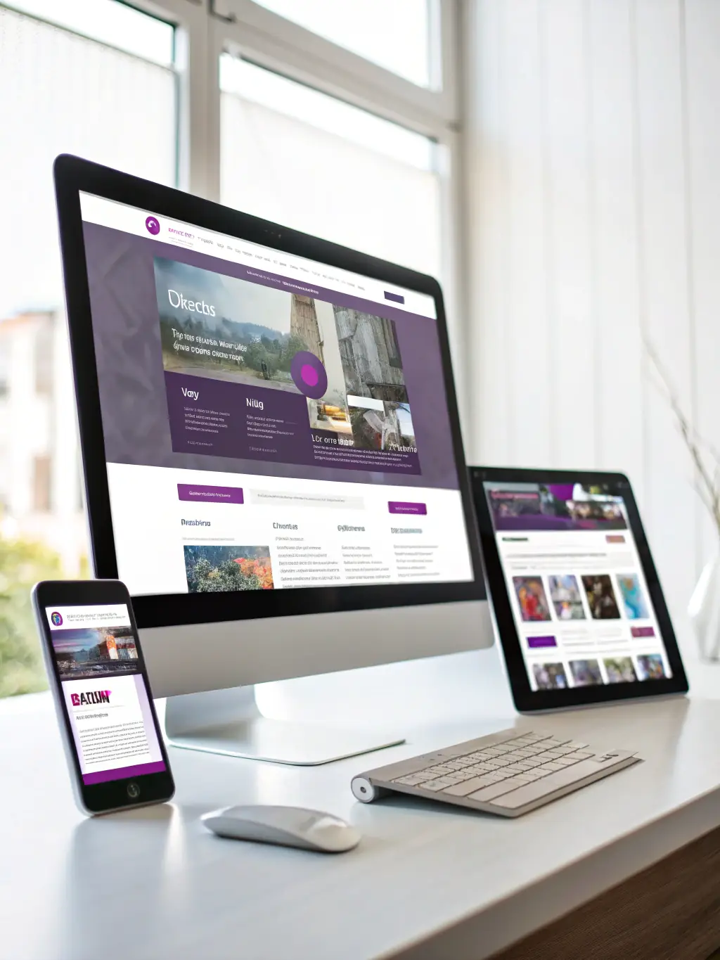 A sleek, modern website design showcasing responsive layout on various devices, highlighting SMART DIGITAL TECH ACCESS's expertise in web development.